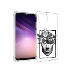 Чехол MyPads Tocco для Samsung Galaxy A03 черно белая ваза в абстракции (PT226903.537.678)