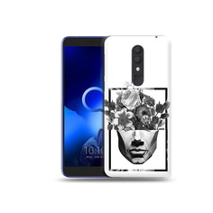 Чехол MyPads Tocco для Alcatel 1X черно белая ваза в абстракции (PT133941.659.678)