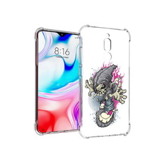 Чехол MyPads Tocco для Xiaomi Redmi 8 нарисованный скелет на скейт борде