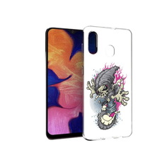 Чехол MyPads Tocco для Samsung Galaxy A30 нарисованный скелет на скейт борде
