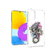 Чехол MyPads Tocco для Samsung Galaxy M52 5G нарисованный скелет на скейт борде