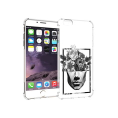 Чехол MyPads Tocco для Apple iPhone 6 Plus черно белая ваза в абстракции