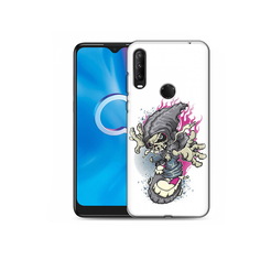 Чехол MyPads Tocco для Alcatel 1S (2020) 5028Y нарисованный скелет на скейт борде