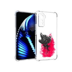 Чехол MyPads Tocco для Vivo iQOO 5 медведь в дымке