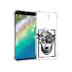 Чехол MyPads Tocco для Nokia C01 Plus черно белая ваза в абстракции (PT161800.114.678)