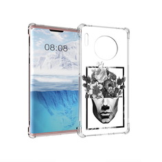 Чехол MyPads Tocco для Huawei Mate 30 Pro черно белая ваза в абстракции