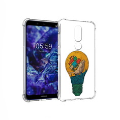 Чехол MyPads Tocco для Nokia 5.1 Plus кит в лампочке с парусами (PT119548.120.387)