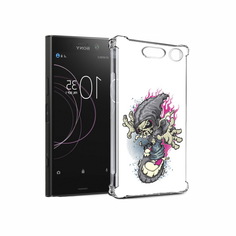 Чехол MyPads Tocco для Sony Xperia XZ1 нарисованный скелет на скейт борде