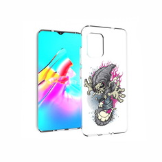 Чехол MyPads Tocco для Asus Zenfone 8 нарисованный скелет на скейт борде