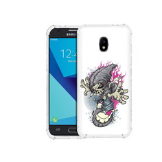 Чехол MyPads Tocco для Samsung Galaxy J3 (2017) нарисованный скелет на скейт борде