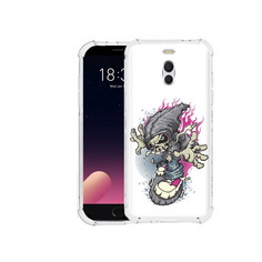Чехол MyPads Tocco для Meizu M6 Note нарисованный скелет на скейт борде
