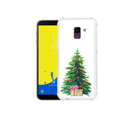 Чехол MyPads Tocco для Samsung Galaxy J6 (2018) Елка новогодняя с подарками акварель