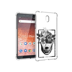 Чехол MyPads Tocco для Nokia 1 Plus черно белая ваза в абстракции (PT129147.112.678)