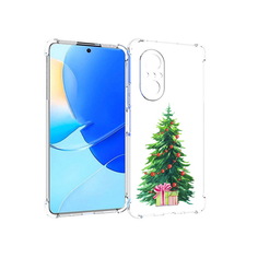 Чехол MyPads Tocco для Huawei Nova 9 SE Елка новогодняя с подарками акварель