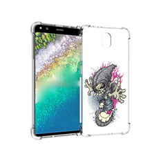 Чехол MyPads Tocco для Nokia C01 Plus нарисованный скелет на скейт борде
