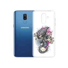 Чехол MyPads Tocco для Samsung Galaxy J8 нарисованный скелет на скейт борде