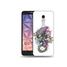 Чехол MyPads Tocco для Alcatel A3 XL нарисованный скелет на скейт борде