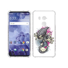 Чехол MyPads Tocco для HTC U11 Plus нарисованный скелет на скейт борде