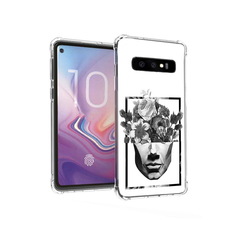 Чехол MyPads Tocco для Samsung Galaxy S10 черно белая ваза в абстракции (PT125897.498.678)