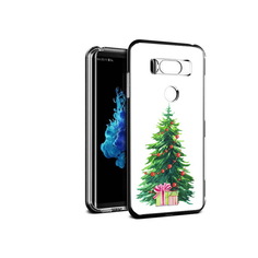 Чехол MyPads Tocco для LG V30S Елка новогодняя с подарками акварель
