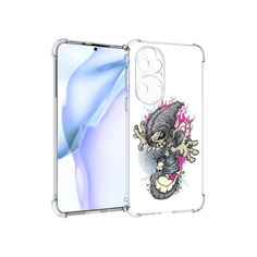 Чехол MyPads Tocco для Huawei P50 нарисованный скелет на скейт борде