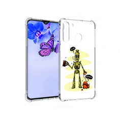 Чехол MyPads Tocco для Samsung Galaxy A21 прикольный робот (PT226904.547.557)