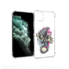 Чехол MyPads Tocco для Apple iPhone 11 Pro Max нарисованный скелет на скейт борде
