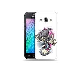 Чехол MyPads Tocco для Samsung Galaxy J1 нарисованный скелет на скейт борде