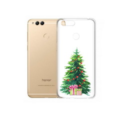 Чехол MyPads Tocco для Huawei 7X Елка новогодняя с подарками акварель (PT94112.65.78)