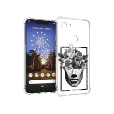 Чехол MyPads Tocco для Google Pixel 3 XL черно белая ваза в абстракции