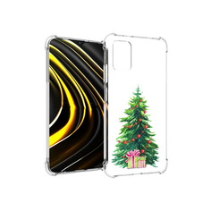 Чехол MyPads Tocco для Xiaomi Poco M3 Елка новогодняя с подарками акварель