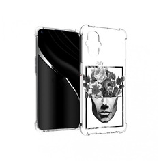 Чехол MyPads Tocco для OnePlus Nord N20 5G черно белая ваза в абстракции
