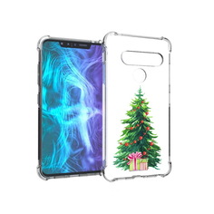 Чехол MyPads Tocco для LG G8 Елка новогодняя с подарками акварель (PT135945.77.78)