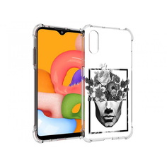 Чехол MyPads Tocco для Samsung Galaxy A01 черно белая ваза в абстракции (PT144711.509.678)
