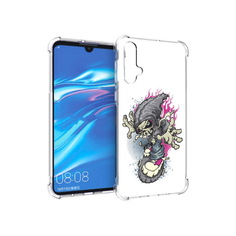 Чехол MyPads Tocco для Huawei Nova 5 нарисованный скелет на скейт борде