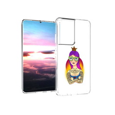 Чехол MyPads Tocco для Samsung Galaxy S21 Ultra девушка в татуировках с короной
