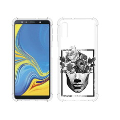 Чехол MyPads Tocco для Samsung Galaxy A7 (2018) черно белая ваза в абстракции