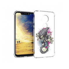 Чехол MyPads Tocco для Motorola G7 Power нарисованный скелет на скейт борде