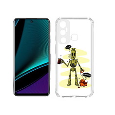 Чехол MyPads Tocco для Infinix Hot 11s прикольный робот