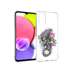 Чехол MyPads Tocco для Samsung Galaxy A03s нарисованный скелет на скейт борде