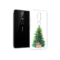 Чехол MyPads Tocco для Nokia X6 Елка новогодняя с подарками акварель (PT115295.99.78)