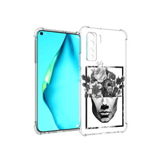 Чехол MyPads Tocco для Huawei Nova 7 SE черно белая ваза в абстракции