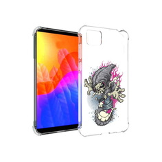 Чехол MyPads нарисованный скелет на скейт борде для Honor 9S