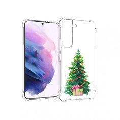 Чехол MyPads Tocco для Samsung Galaxy S22 Елка новогодняя с подарками акварель