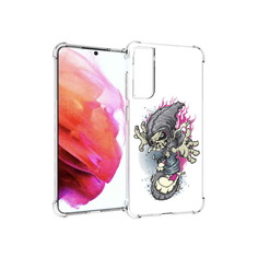 Чехол MyPads Tocco для Samsung Galaxy S21 FE нарисованный скелет на скейт борде