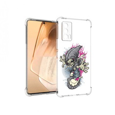 Чехол MyPads Tocco для Vivo iQOO Neo 5 нарисованный скелет на скейт борде