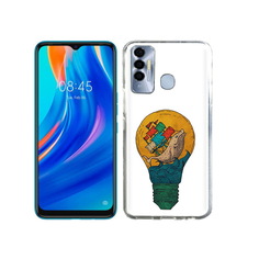 Чехол MyPads Tocco для Tecno Spark 7P кит в лампочке с парусами