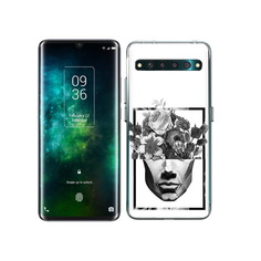 Чехол MyPads Tocco для TCL 10 Pro черно белая ваза в абстракции