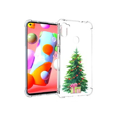 Чехол MyPads Tocco для Samsung Galaxy A11 Елка новогодняя с подарками акварель