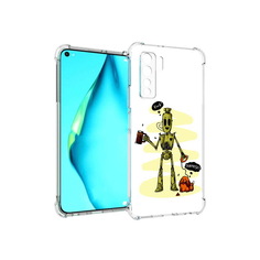 Чехол MyPads Tocco для Huawei Nova 7 SE прикольный робот